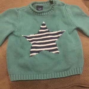 Green toddler sweater from BabyGap